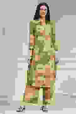 Green Printed Kurta Pants Co-ord Set image number 6