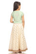 Green And Off White Poly Cotton Lehenga Set image number 4