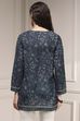 Indigo Polyester Straight Printed Short Kurta image number 3