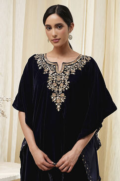 Blue Art Silk A-Line Kurta Palazzo Suit Set image number 1