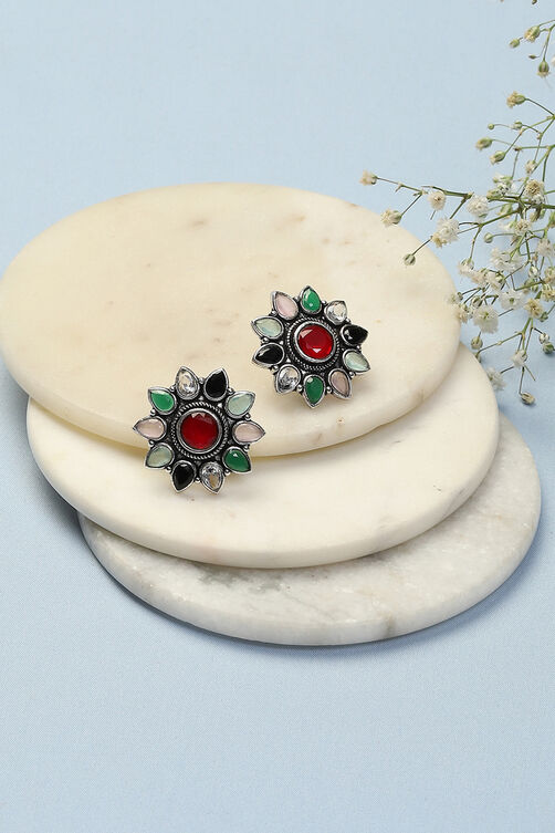 Multicolor Brass Earrings image number 0
