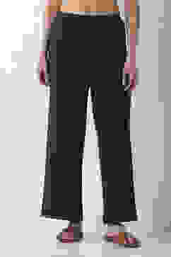 Navy Viscose Lycra Relaxed Palazzos image number 4