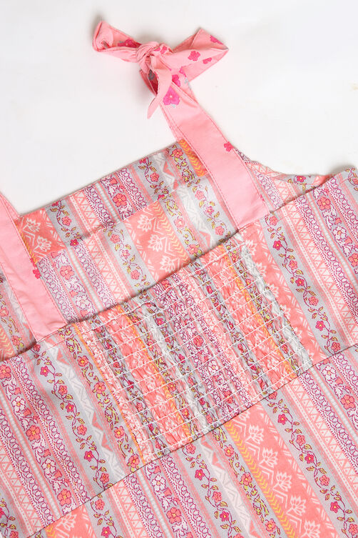 Peach Cotton Straight Kurta Regular Pant Suit Set image number 1