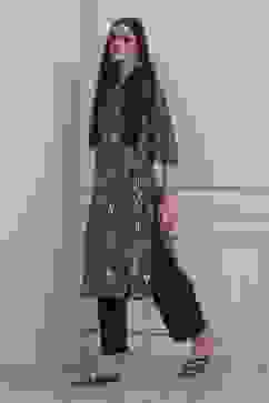 Blue Cotton Printed Straight Kurta image number 2