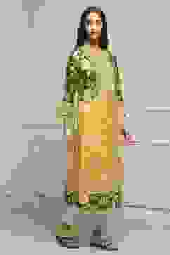 Olive Green LIVA Straight Printed Kurta image number 4