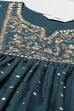 Off White Cotton Fusion Dress image number 1