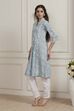Blue Cotton Straight Kurta image number 2
