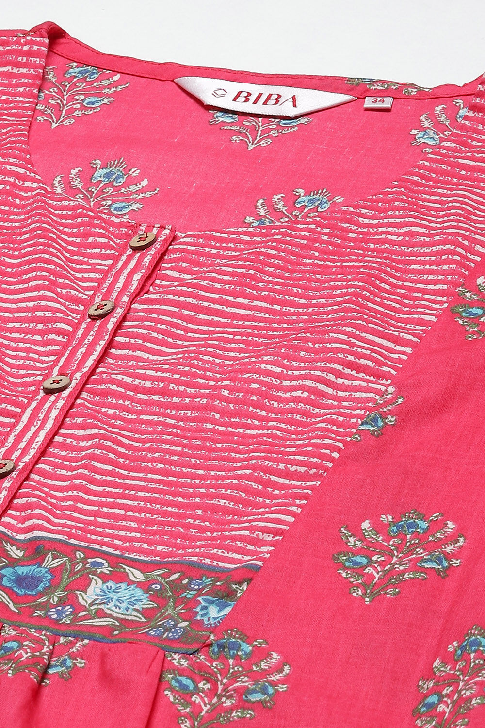 Blue Cotton Straight Suit Set image number 1