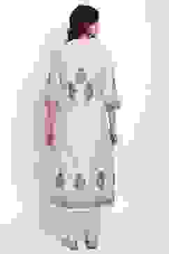 Light Grey Straight Kurta Churidar Suit Set image number 5