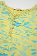 Lime Green Cotton Blend Straight Kurta Salwar Suit Set image number 1