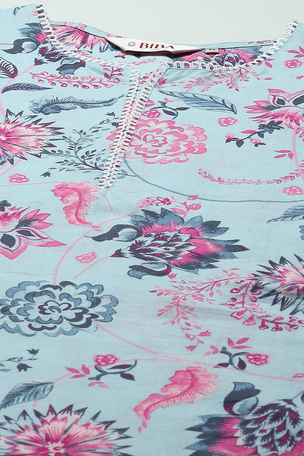 Yellow Cotton Floral Printed Straight Kurta image number 1