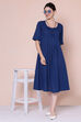 Mustard Cotton A-line Flax Solid Kurta Dress image number 0