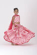 Pink Cotton Printed Regular Lehenga Set image number 0