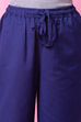 Red Cotton Flax Straight Kurta Pants Set image number 2