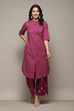 Grey Cambric Narrow Kurta Pant Suit Set image number 6