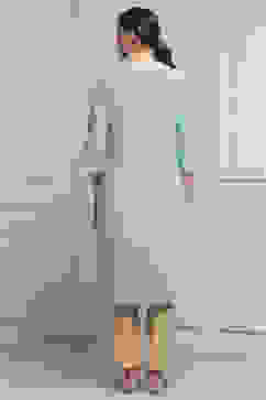 Blue Cotton Solid Straight Kurta image number 3