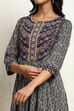 Mustard Yellow Cotton Printed Flared Festive Suit Set image number 1