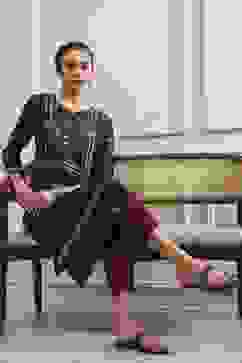 Brown Floral Printed Straight Kurta image number 0