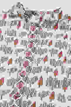 White Printed Cotton A-Line Kurta Slim Pants Suit Set image number 1