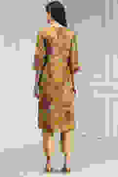 Yellow Floral Printed Straight Kurta image number 3