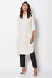 Orange Cotton Flax Front Open Solid Kurta image number 3