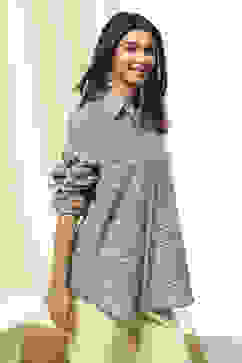 Green Cotton Printed Straight Shirt image number 4