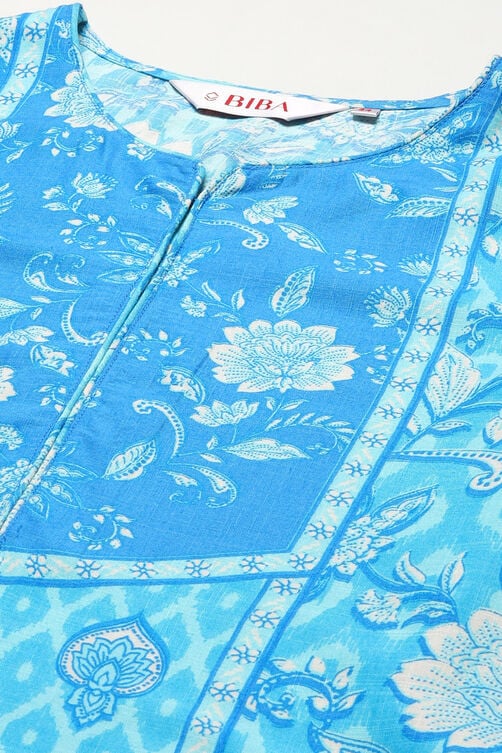 Orange LIVA Straight Printed Kurta image number 1