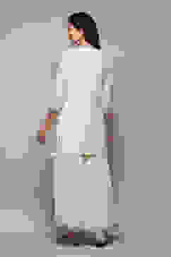 Off White Poly Cotton Straight Kurta Garara Suit Set image number 5