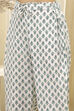 Lime Green and White Cotton Screen Print Unstitched Suit Set image number 3