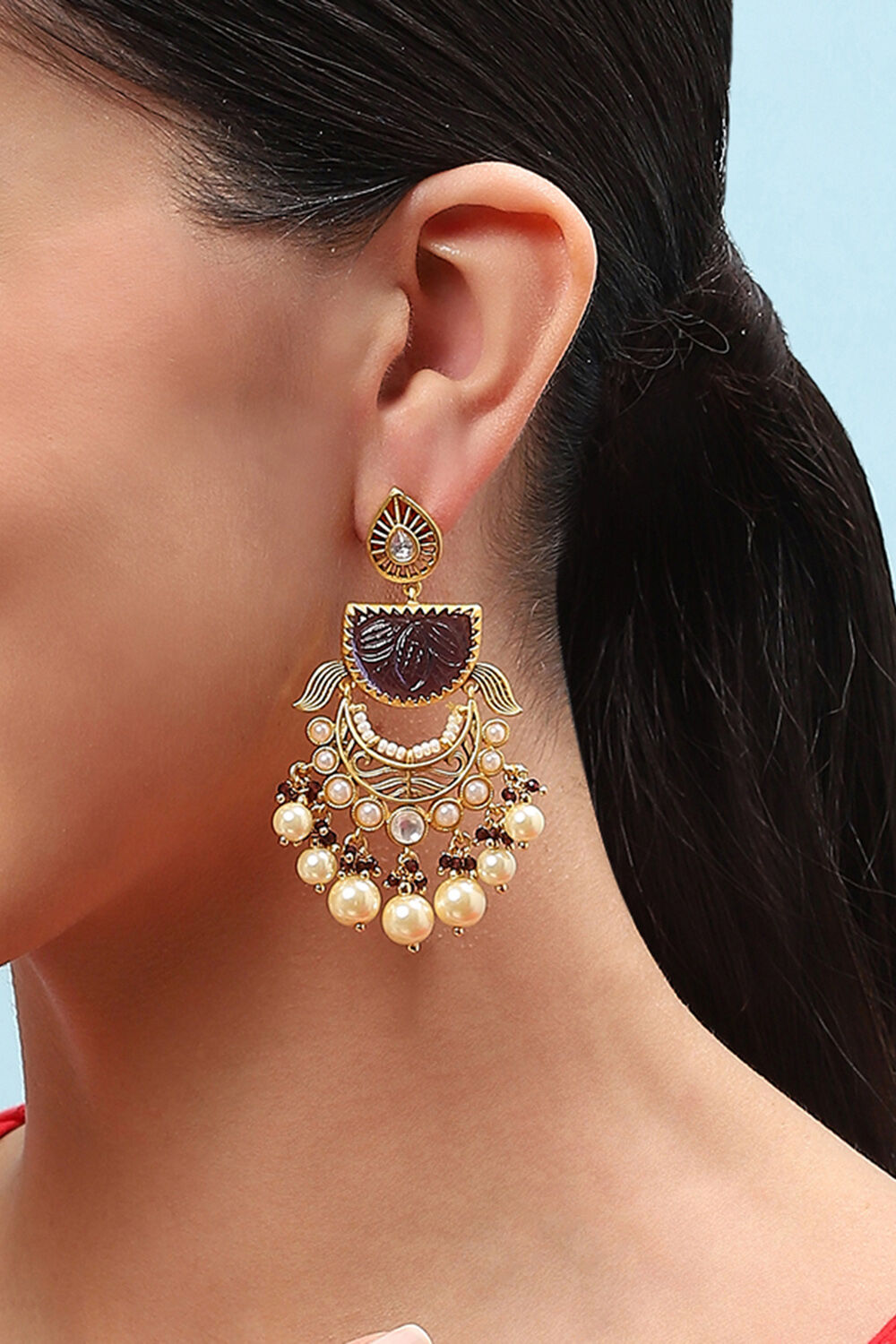 Pink Brass Earrings image number 3