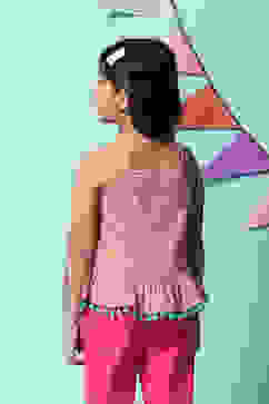 Pink Cotton Short Top image number 4