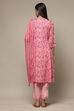 White & Blue Rayon Gathered Kurta Pants Suit Set image number 2