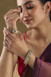White Gold Plated Brass Studded Bangles image number 3