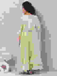 Green Modal Blend Straight Embroidered Suit Set image number 4