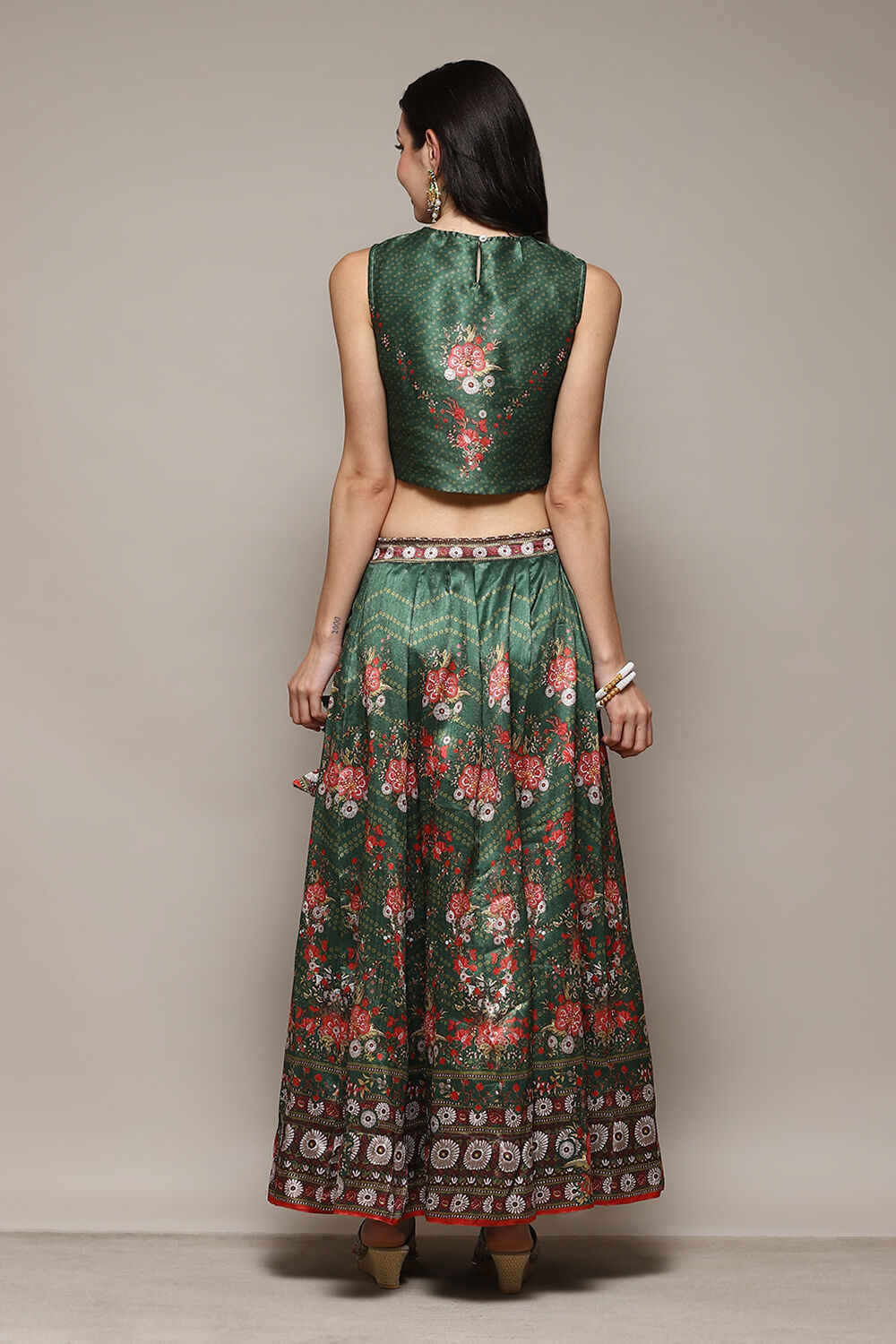 Green Polyester Printed 2 Piece Set image number 4