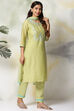 Peach Art Silk A-Line Kurta Regular Pant Suit Set image number 5