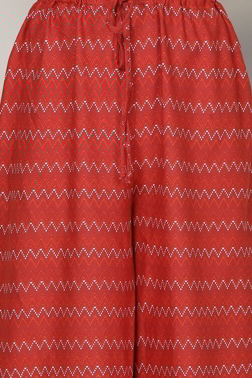 Yellow Cotton Silk Double Layered Kurta Flared Palazzo Suit Set image number 3