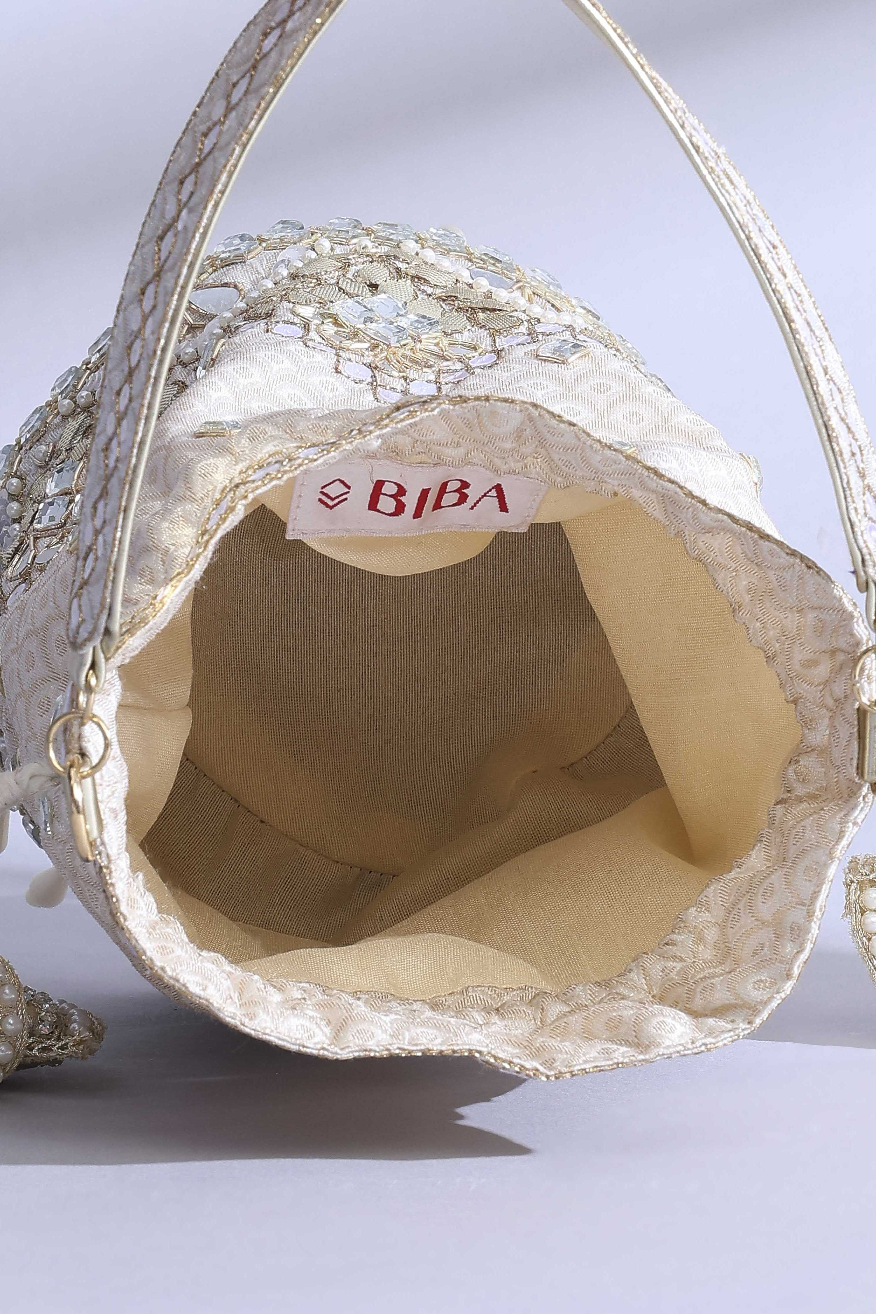 Ivory Polycotton Potli image number 7