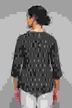 Navy LIVA Straight Printed Kurti image number 4