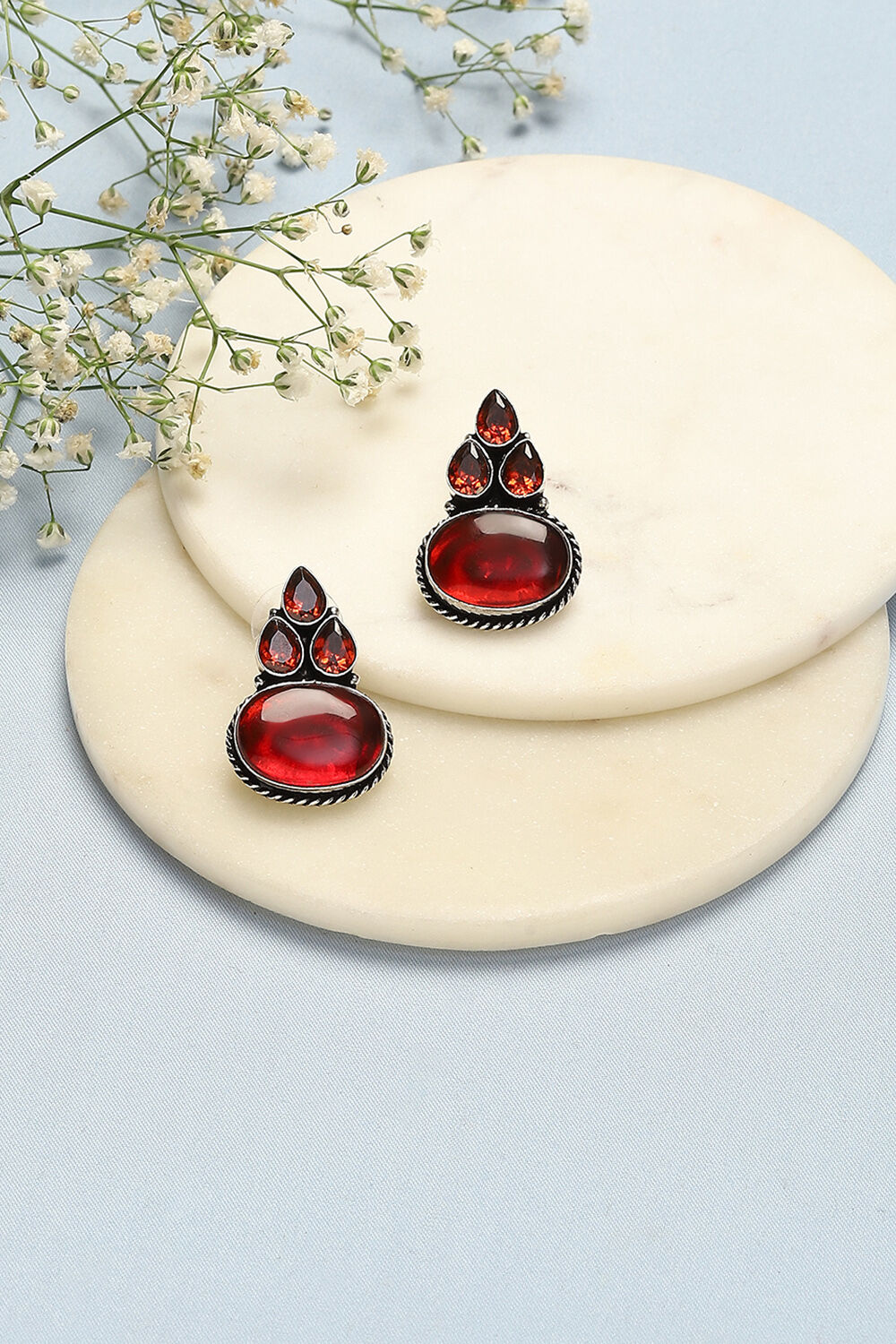 Red Brass Earrings image number 0
