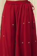 Red Embroidered Straight Suit Set image number 2