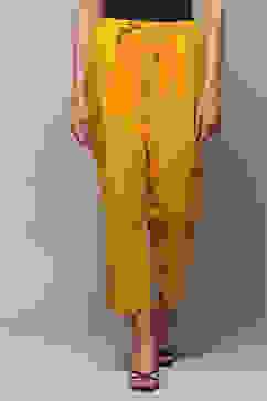 Mustard Cotton Flax Pants image number 5