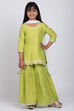 Green Poly Modal Garara Kurta Garara Suit Set image number 0