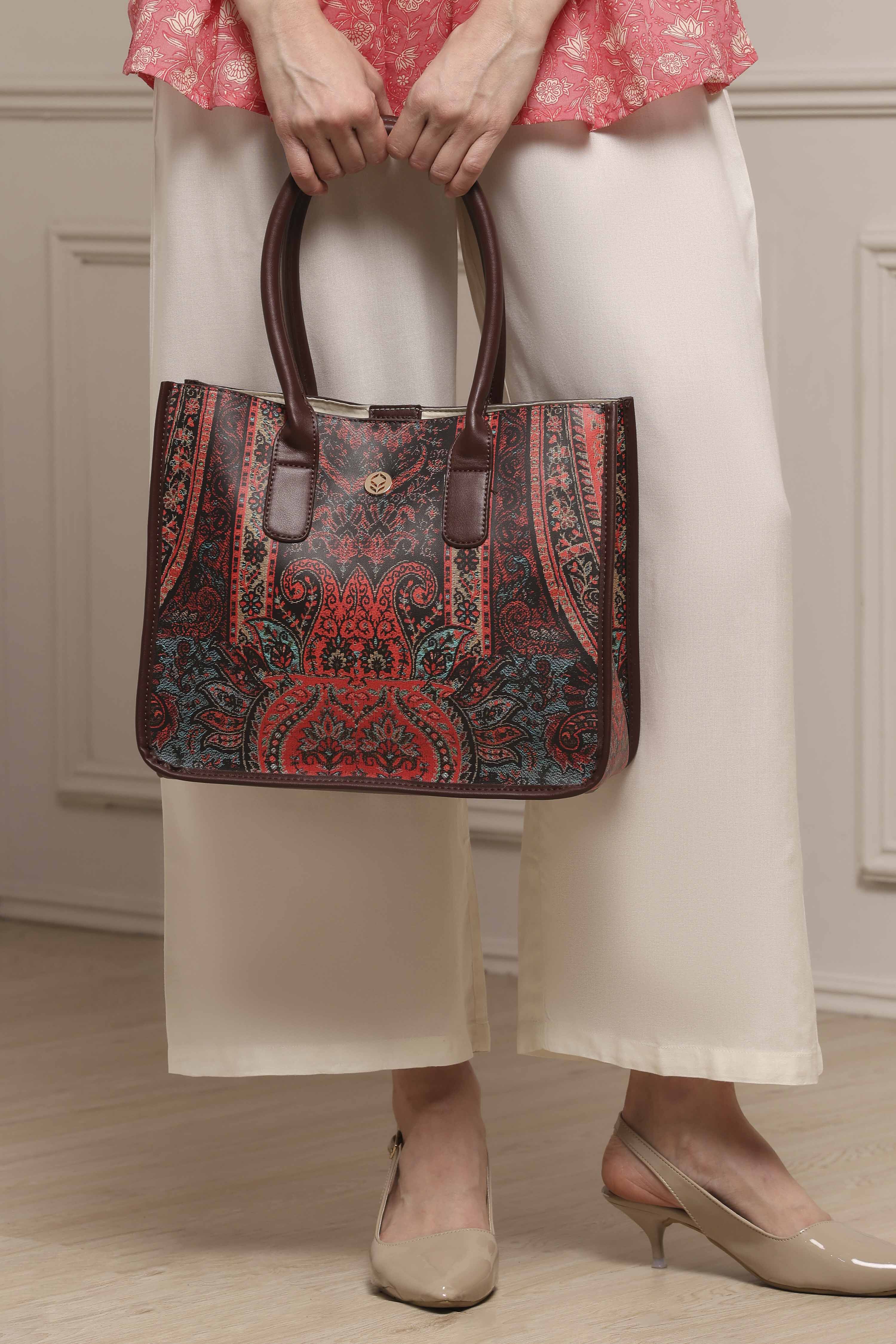 Brown PU Tote Bag image number 7