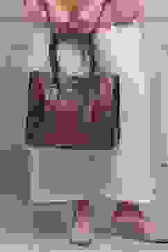 Brown PU Tote Bag image number 7