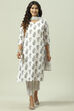 Off White Linen Digital Print Unstitched Suit Set image number 0