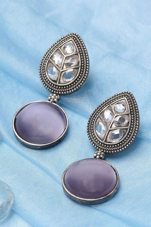 Light Purple Oxidised Earrings image number 0