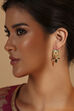 Green Gold Plated Brass Drop Earrings image number 1