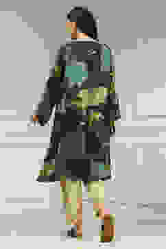 Charcoal Viscose Rayon A-Line Printed Kurta image number 3