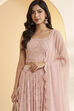 Pink Viscose Rayon Embellished Kalidar Lehenga Set image number 1